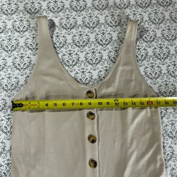 Bershka Beige Button Down Jumpsuit with Tie Waist, Medium - Picture 6 of 16